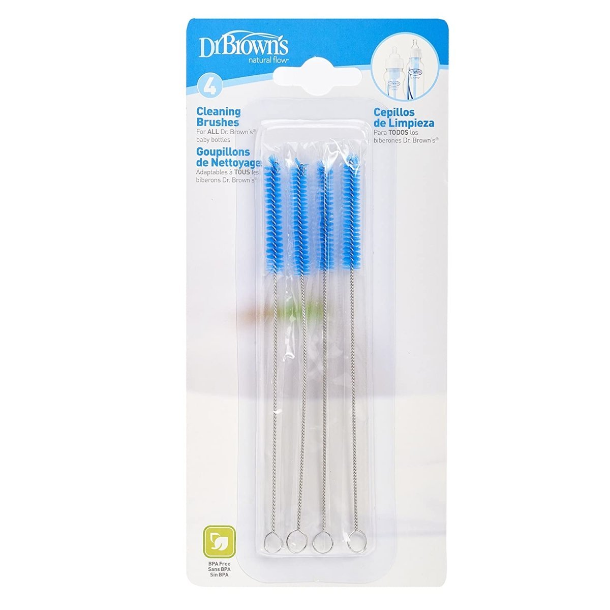 Dr. Browns Cleaning Brush 4-Pack - Blue - DB620-INTL-P10