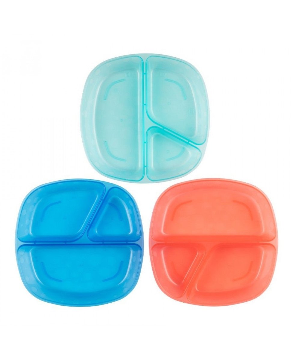 Dr. Browns Divided Plates 3-pack - Multicolor - DBTF017-P2