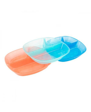 Dr. Browns Divided Plates 3-pack - Multicolor - DBTF017-P2