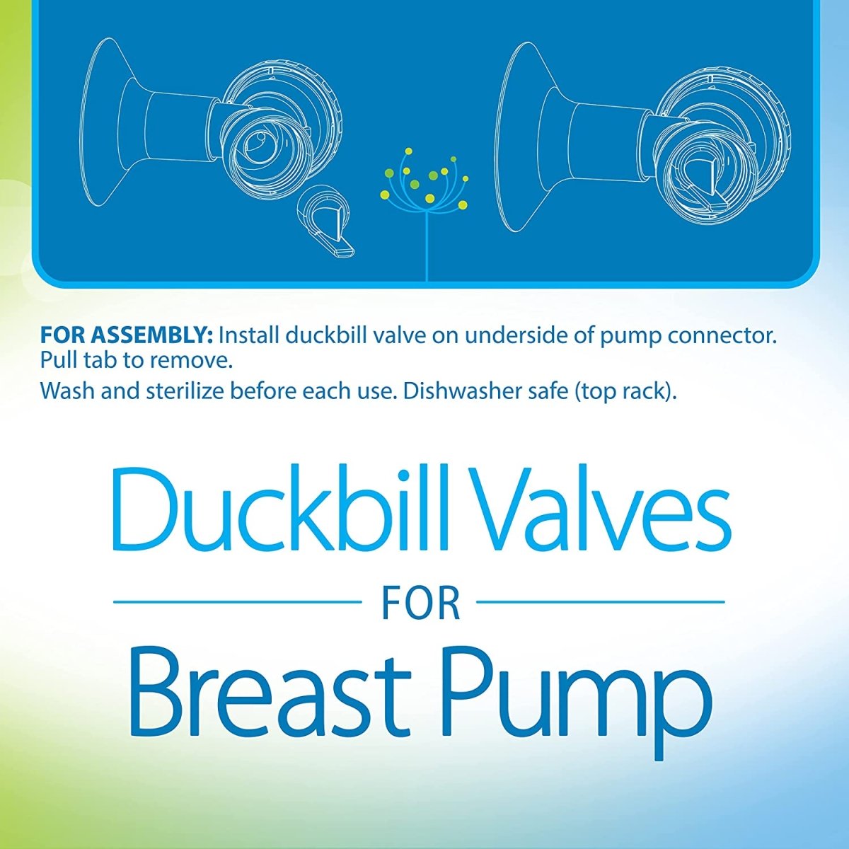 Dr. Browns Duckbill Valves for Breast Pump, 2-Pack - White - DBBF105