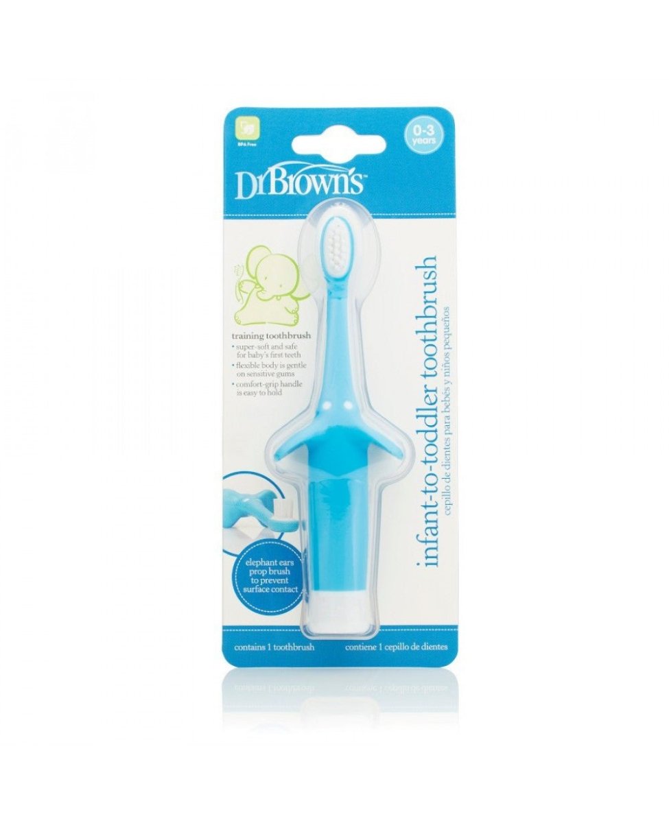 Dr. Browns Infant-to-Toddler Toothbrush- Blue Elephant - DBHG014-P4