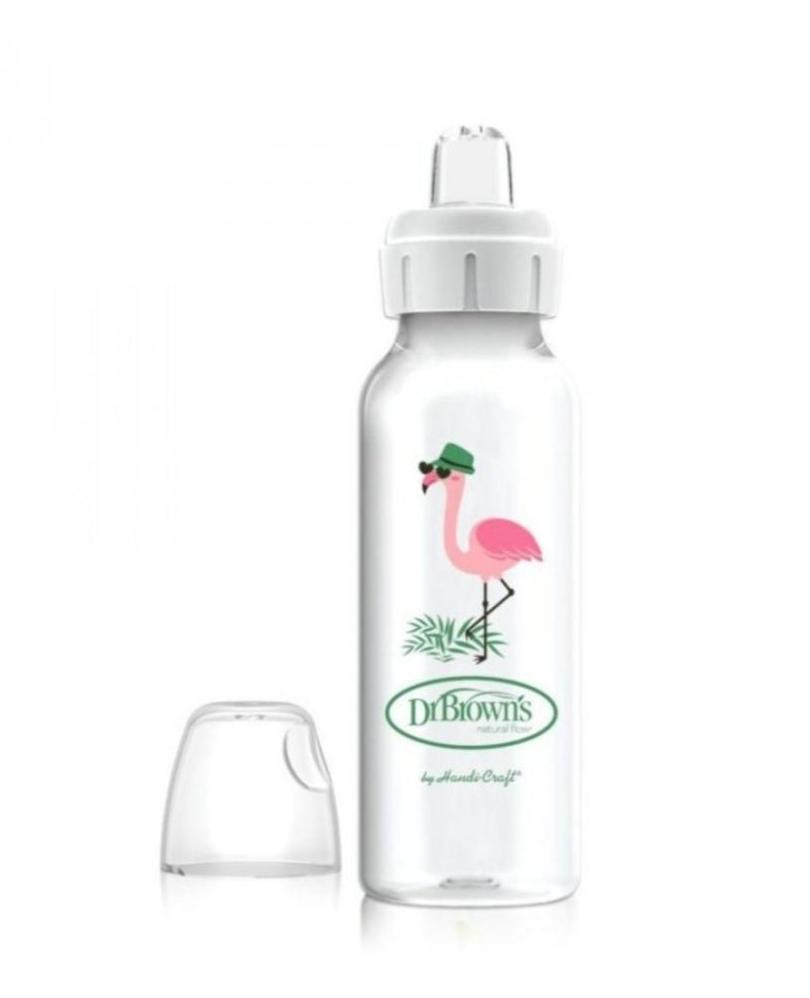 Dr.Brown's Narrow Sippy Spout Bottle- Flamingo