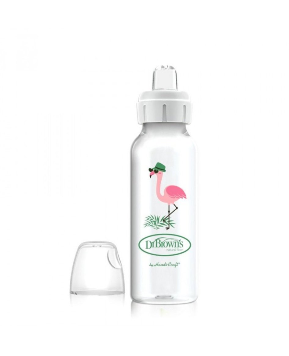 Dr. Browns Narrow Sippy Spout Bottle- Flamingo - DBSB81094-P12