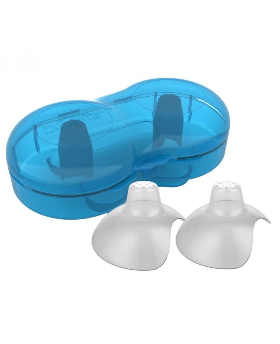 Dr. Browns Nipple Shields 2-Pack with Sterilizer Case - Size 1 - White - DBBF016