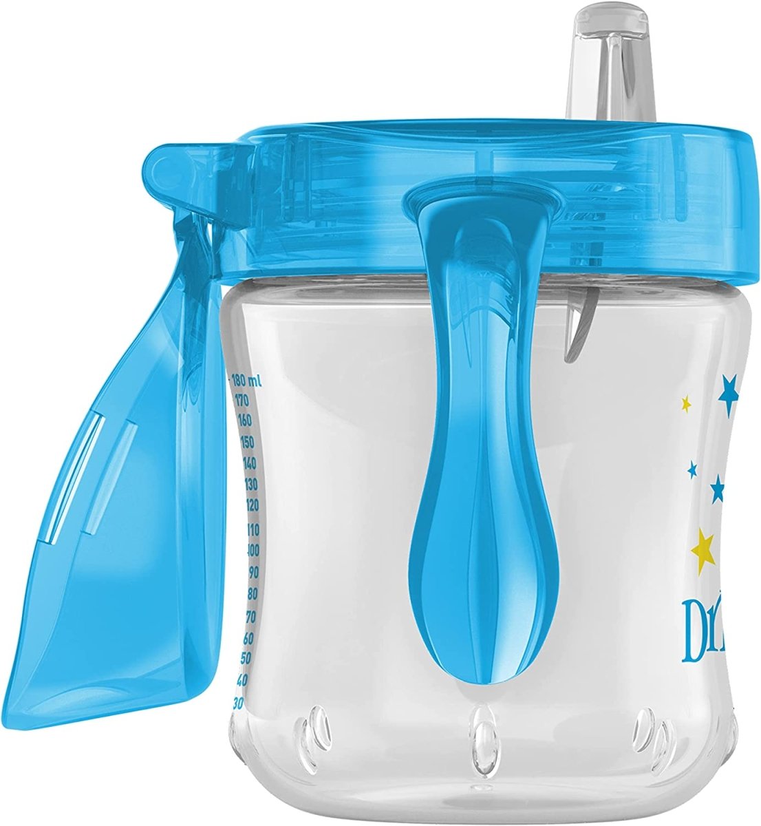 Dr. Browns Soft-Spout Transition Cup w/ Handles- Blue Deco - DBTC61004-INTL