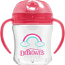 Dr. Browns Soft-Spout Transition Cup w/ Handles- Pink Deco - DBTC61003-INTL