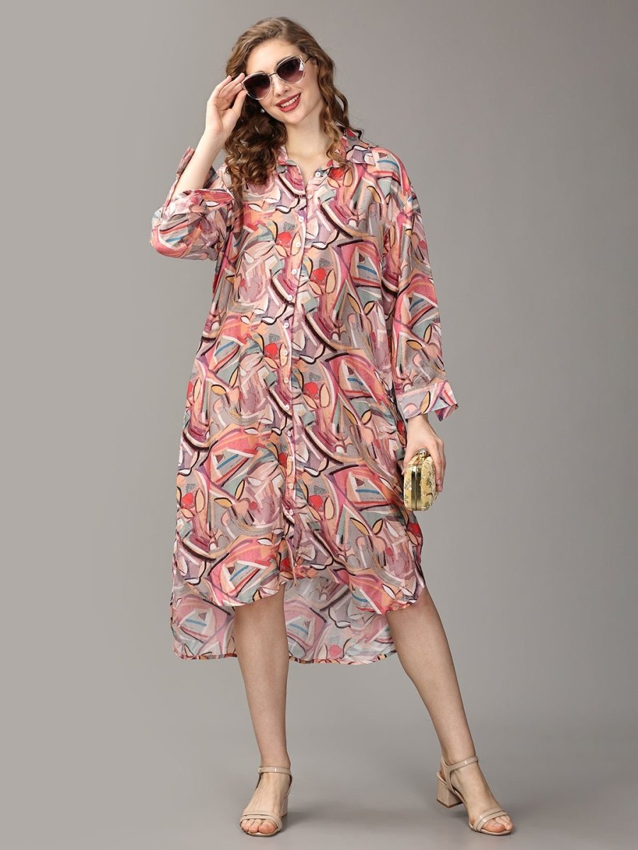 Dream Within a Dream Maternity and Nursing Oversized Shirt Dress - DRS-SK-ABSTO-S