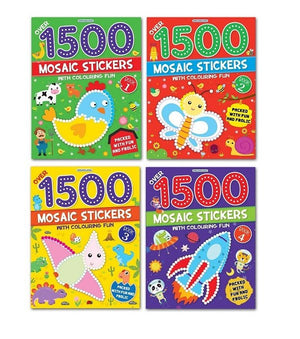 Dreamland 1500 Mosaic Stickers Book Set of 4 for Kids 4-8 Years - Books