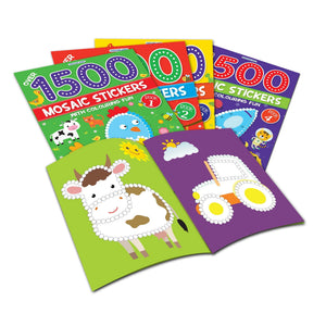 Dreamland 1500 Mosaic Stickers & Colouring Fun Book 1 for Kids 4-8 Years - Books