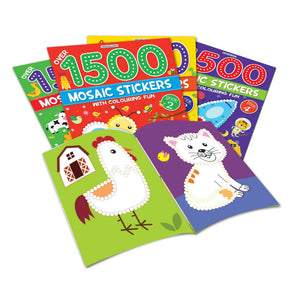 Dreamland 1500 Mosaic Stickers & Colouring Fun Book 2 for Kids 4-8 Years - Books
