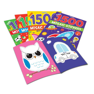 Dreamland 1500 Mosaic Stickers & Colouring Fun Book for Kids 4-8 Years - Books