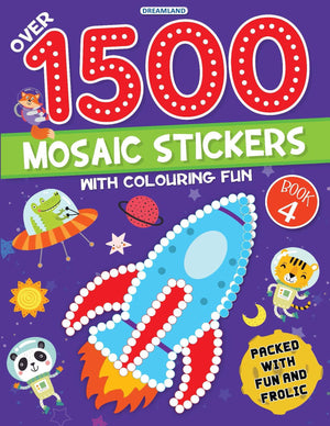 Dreamland 1500 Mosaic Stickers & Colouring Fun Book for Kids 4-8 Years - Books
