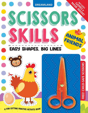 Dreamland Animal Friends Scissors Skills Activity Book with Safe Scissors 4-7Y - Books