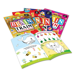 Dreamland Brain Train Activity Book for Kids Age 3+ - With Colouring Pages, Mazes, Puzzles and Word searches Activities - Books