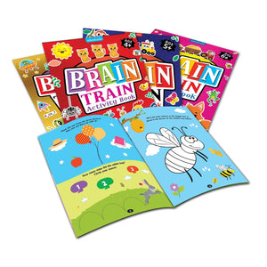 Dreamland Brain Train Activity Book for Kids Age 4+ - With Colouring Pages, Mazes, Puzzles and Word searches Activities - Books