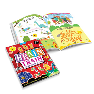 Dreamland Brain Train Activity Book for Kids Age 4+ - With Colouring Pages, Mazes, Puzzles and Word searches Activities - Books