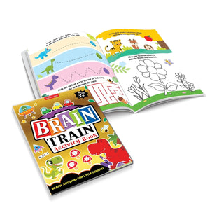 Dreamland Brain Train Activity Books Pack- A Set of 4 Books - With Colouring Pages, Mazes, Puzzles and Word searches Activities - Books