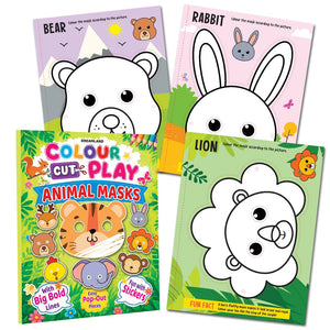 Dreamland Colour Cut Play : Animal Masks- A Creative Sticker Activity Book for Kids Ages 4–8 - Books