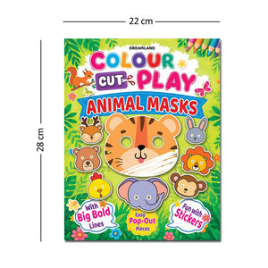 Dreamland Colour Cut Play : Animal Masks- A Creative Sticker Activity Book for Kids Ages 4–8 - Books