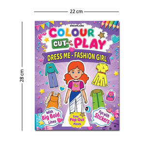 Dreamland Colour Cut Play : Dress Me Fashion Girls- A Creative Sticker Activity Book for Kids Ages 4–8 - Books