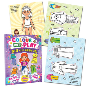 Dreamland Colour Cut Play : Dress Me Fashion Girls- A Creative Sticker Activity Book for Kids Ages 4–8 - Books