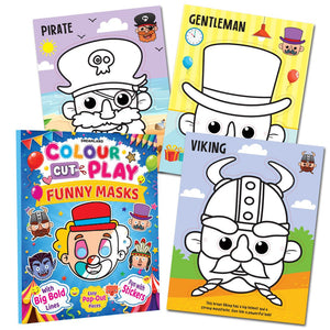 Dreamland Colour Cut Play : Funny Masks- A Creative Sticker Activity Book for Kids Ages 4–8 - Books