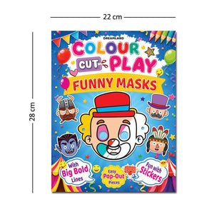 Dreamland Colour Cut Play : Funny Masks- A Creative Sticker Activity Book for Kids Ages 4–8 - Books