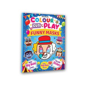 Dreamland Colour Cut Play : Funny Masks- A Creative Sticker Activity Book for Kids Ages 4–8 - Books