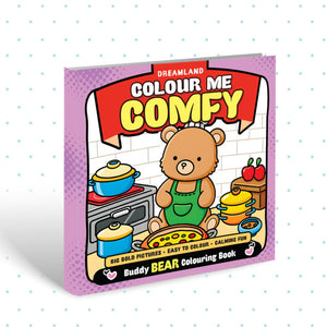 Dreamland Colour Me Comfy – Buddy Bear- Bear-Themed Colouring Book for Kids, Teens, and Adults | Simple Bold Outlines, Relaxing and Cozy Designs - Books