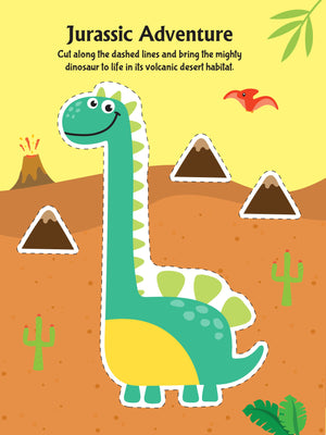 Dreamland Daring Dino Scissors Skills Activity Book with Safe Scissors 4-7Y - Books