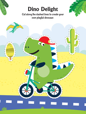 Dreamland Daring Dino Scissors Skills Activity Book with Safe Scissors 4-7Y - Books