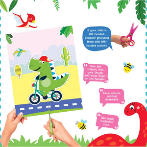 Dreamland Daring Dino Scissors Skills Activity Book with Safe Scissors 4-7Y - Books