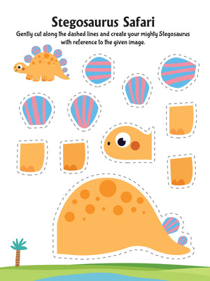 Dreamland Daring Dino Scissors Skills Activity Book with Safe Scissors 4-7Y - Books