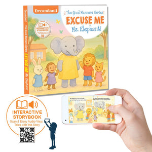Dreamland Excuse me Ms. Elephant ! A Good Manners Picture Book for Toddlers and Preschoolers | Interactive Picture Board Book for Toddlers & Preschoolers | Audio-Visual Storybook with QR Code | Early Learning Book for Kids Age 1–4 Years |16 Pages - Books