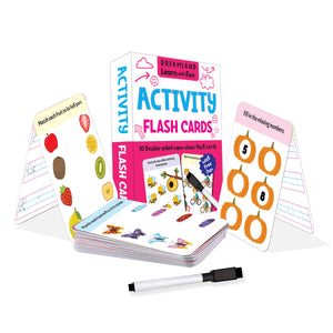 Dreamland Flash Cards Activity - 30 Double Sided Wipe Clean Flash Cards for Kids (With Free Pen) - Books