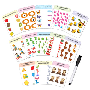 Dreamland Flash Cards Activity - 30 Double Sided Wipe Clean Flash Cards for Kids (With Free Pen) - Books