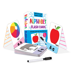 Dreamland Flash Cards Alphabet - 30 Double Sided Wipe Clean Flash Cards for Kids (With Free Pen) - Books