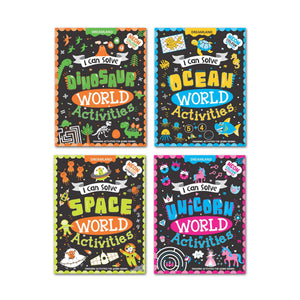 Dreamland I Can Solve Activities Pack- A Set of 4 Books - I Can Solve Activity Book for Kids Age 4- 8 Years | With Colouring Pages, Mazes, Dot-to-Dots - Books