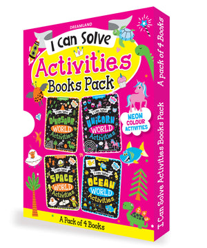 Dreamland I Can Solve Activities Pack- A Set of 4 Books - I Can Solve Activity Book for Kids Age 4- 8 Years | With Colouring Pages, Mazes, Dot-to-Dots - Books