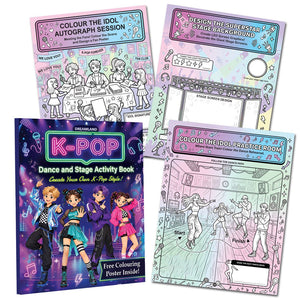 Dreamland K- POP Dance and Stage Activity Book for Kids Age 8–12 years -Design Outfits, Learn Dance Moves, Create Concert Stages, Solve Puzzles & Become a K-Pop Star! - Books
