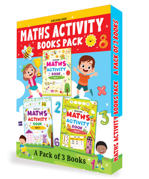 Dreamland Maths Activity Books Pack- A Set of 3 Books - Activity Book for Children - Books