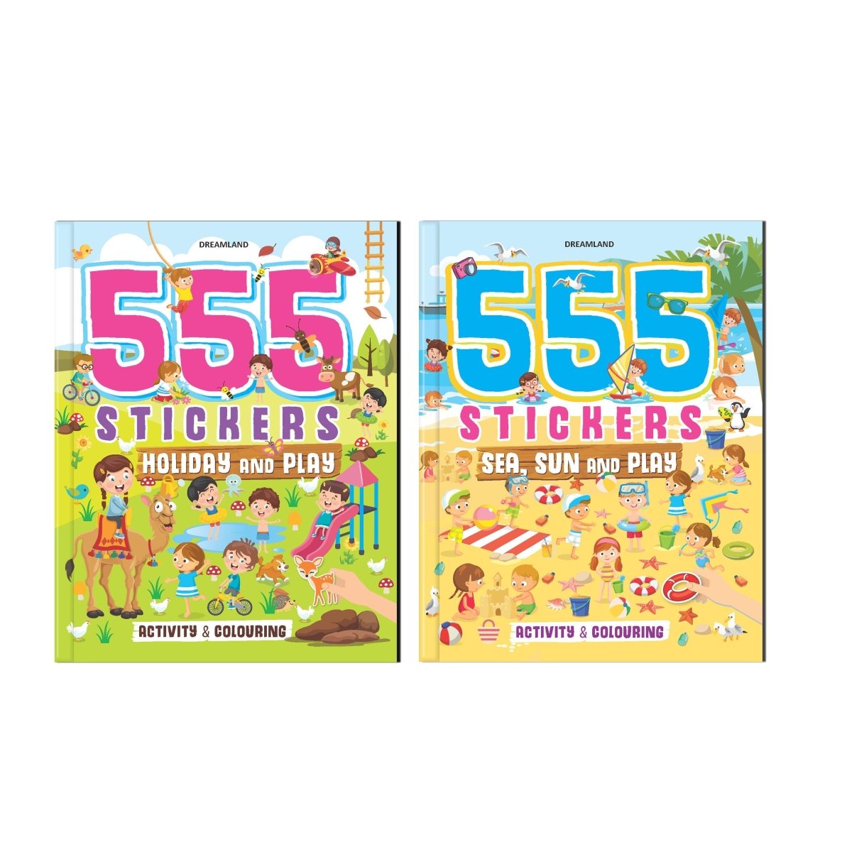 Dreamland Publications 555 Stickers And Activity Books Pack (Pack of 2 Books) - 9789395588911