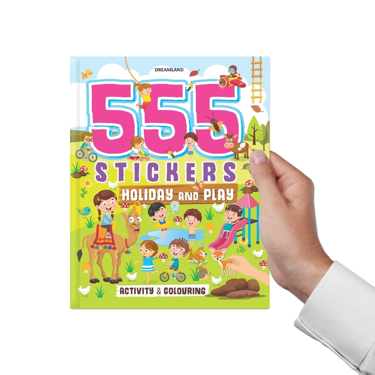 Dreamland Publications 555 Stickers, Holiday And Play Activity And Colouring Book - 9789395406048