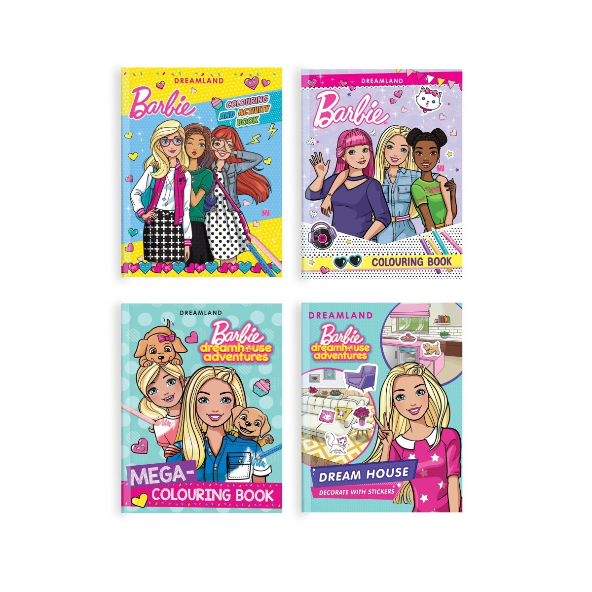 Dreamland Publications Barbie Colouring And Activity Books Pack (A Pack of 4 Books) - 9789394767775