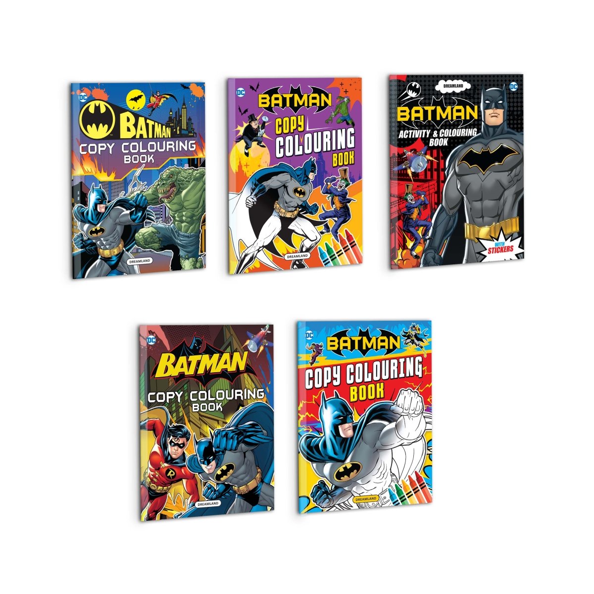 Dreamland Publications Batman Copy Colouring And Activity Books Pack (A Pack of 5 Books) - 9789394767805