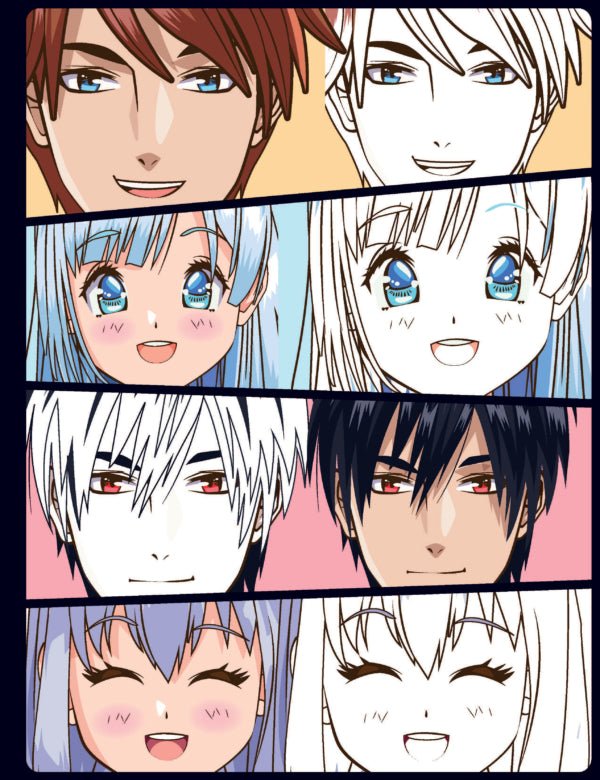 Dreamland Publications Colour Your Own Manga Book 1 With Free Manga Colouring Poster - 9789358063325