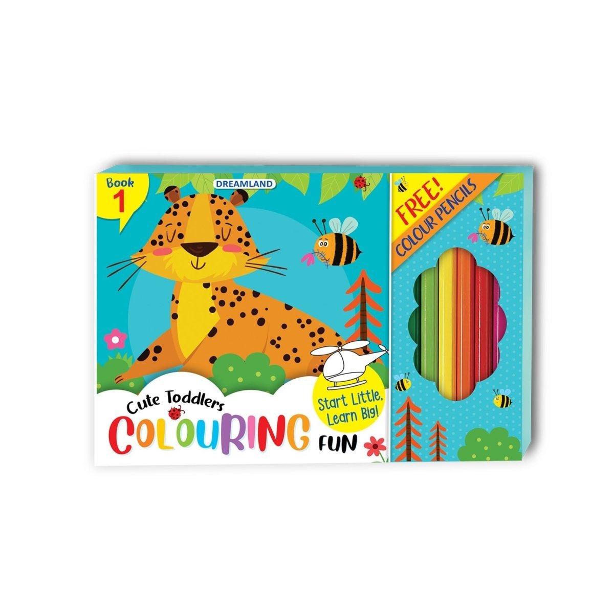 Dreamland Publications Cute Toddlers Fun Colouring Book with 6 Colour Pencils- Book 1 - 9789395406765
