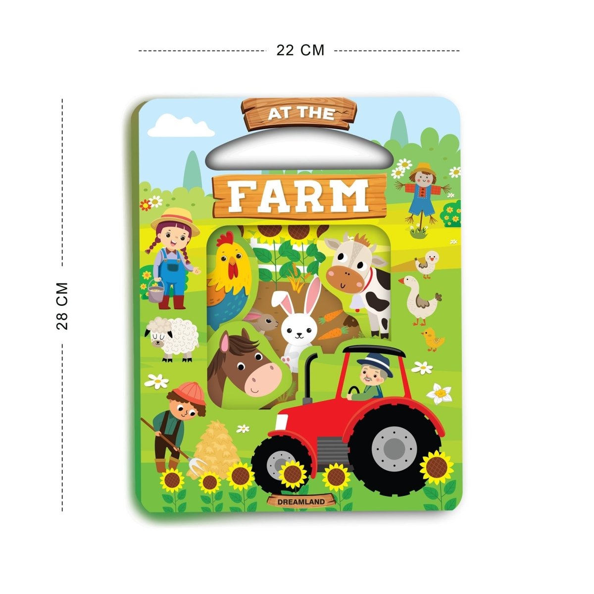 Dreamland Publications Die Cut Window Board Book- At The Farm Picture Book - 9788196034825