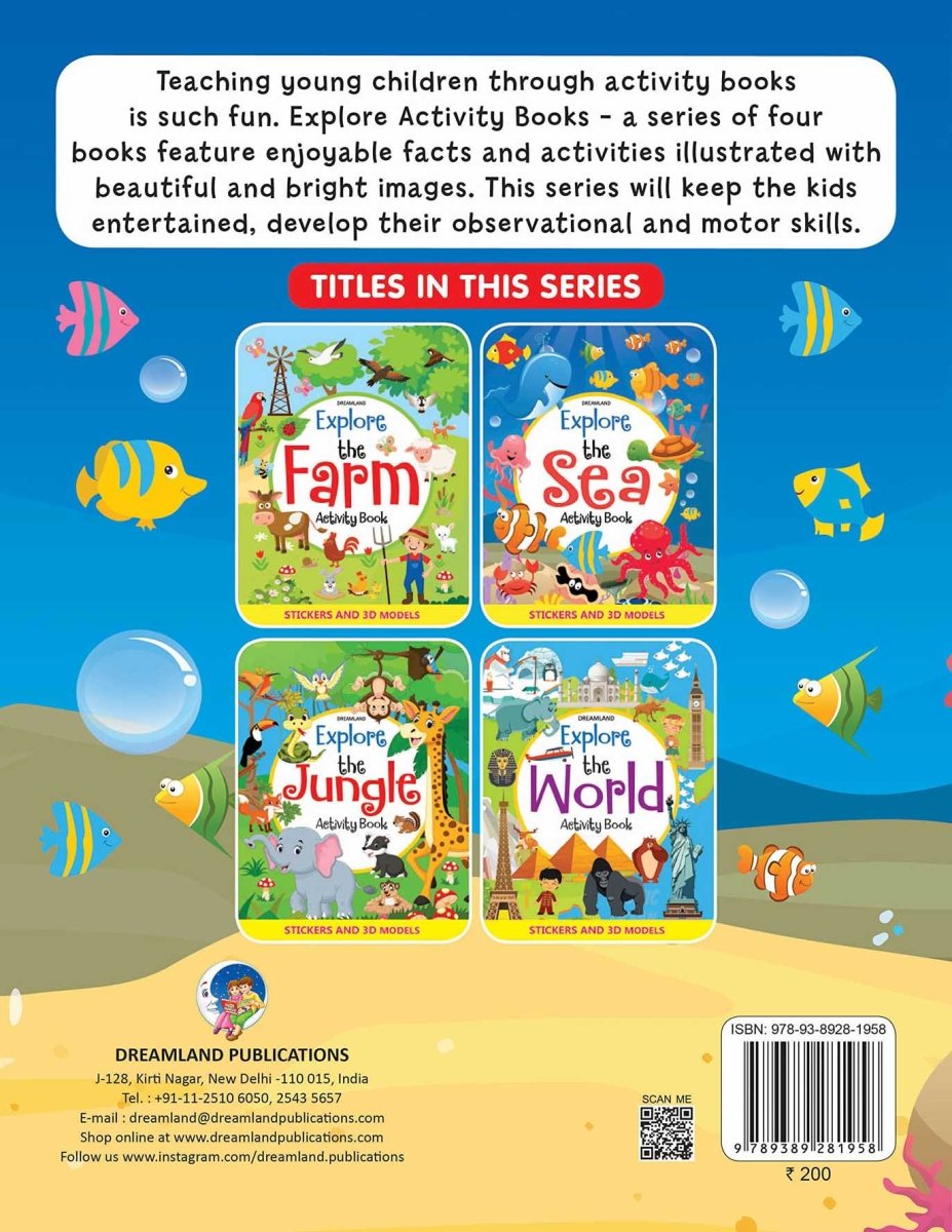 Dreamland Publications Explore The Sea Activity Book With Stickers And 3D Models - 9789389281958