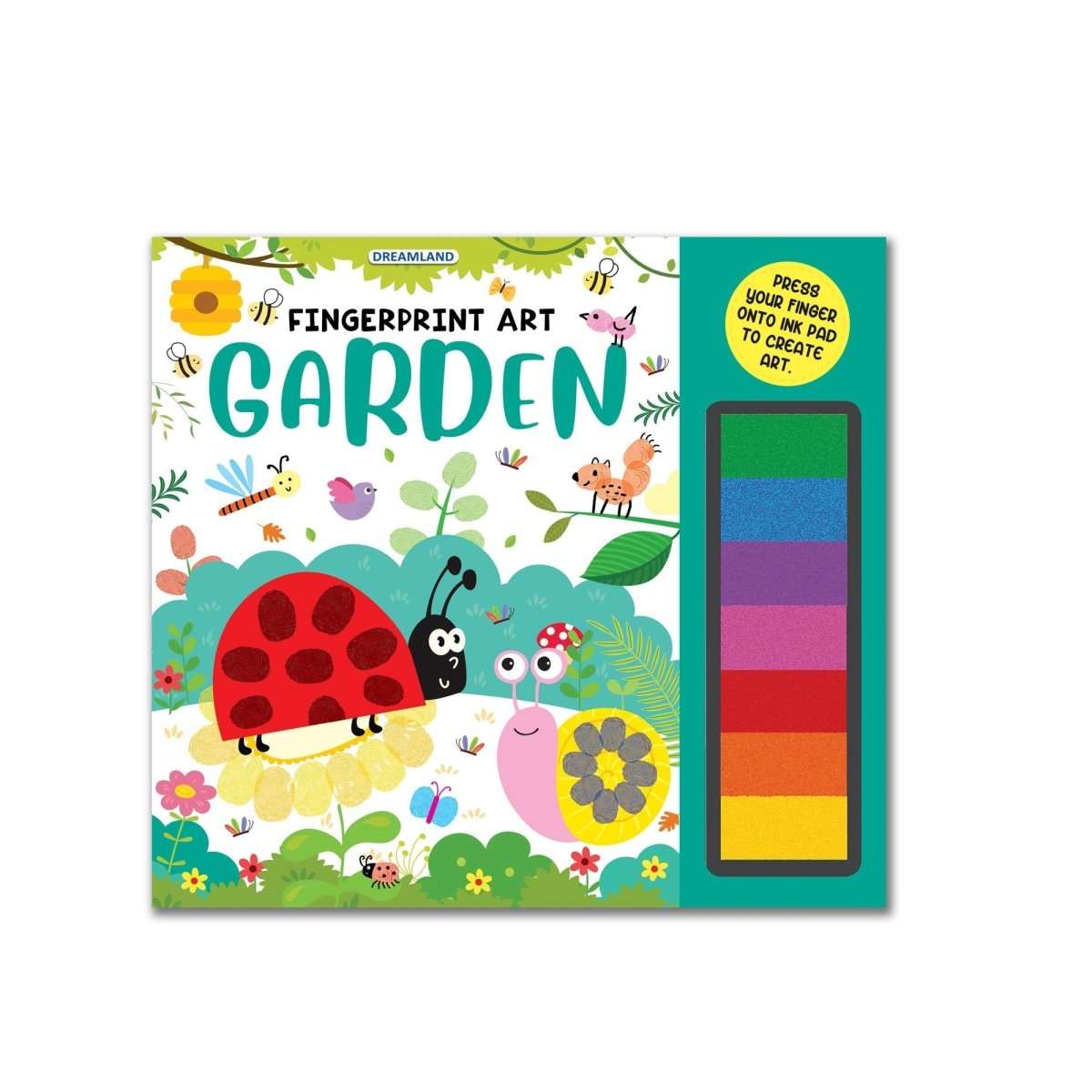 Dreamland Publications Fingerprint Art Activity Book For Children- Garden With Thumbprint Gadget - 9789395588218